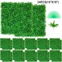 VEVOR 24 Pezzi Artificiale Pannello da Siepe di Bosso, 25,4 x 25,4 cm, Siepi Artificiali, Recinzione Artificiale Bosso, Edera Finta Effetto Realistico Decorazione Plastica Verde, Spessore da 4 cm
