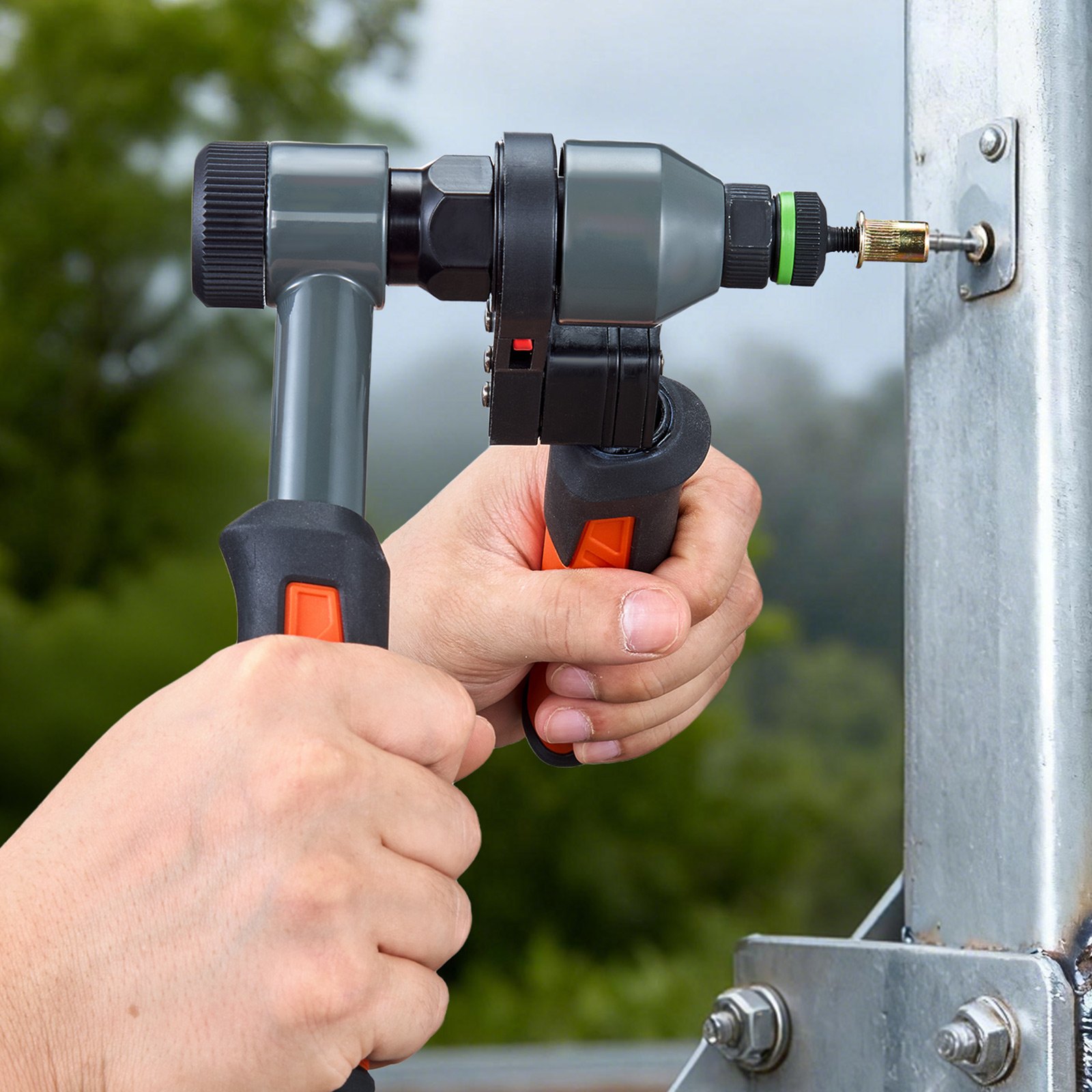 VEVOR Kit Rivettatrice per Filettati a Cricchetto da 230 mm, con 10 Mandrini e 100 Rivetti Filettati, con Robusta Custodia per il Trasporto, per Montaggi Metallici, Autoveicoli e Riparazioni DIY