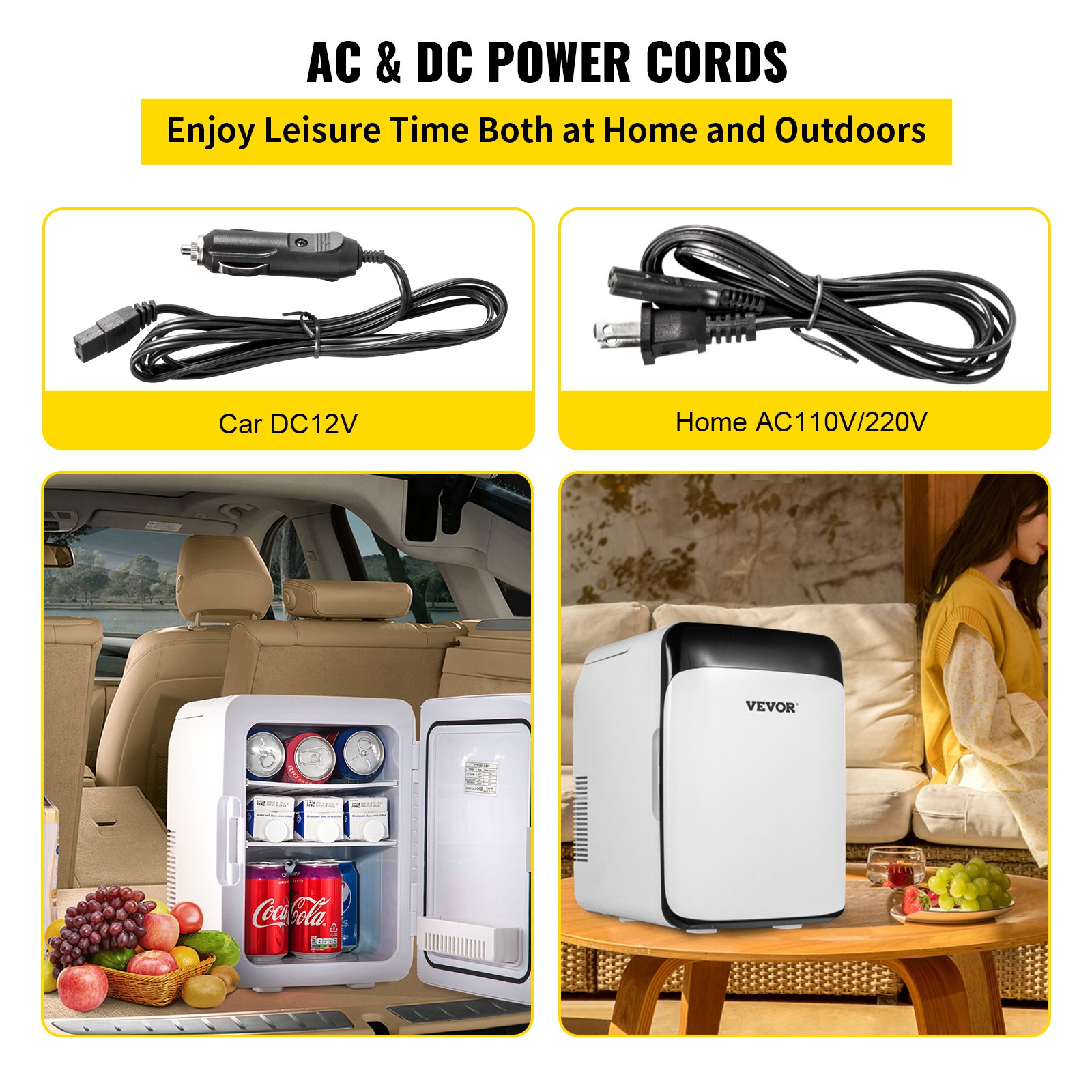 VEVOR Mini Frigo Portatile con Funzione di Raffreddamento e Riscaldamento Controllo 10 Litri piccolo Frigorifero Portatile Nero per Casa Ufficio