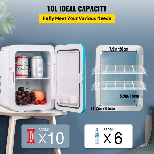 Mini Frigo FOHERE Da 10 Litri - Portatile Per Bevande, Cura Pelle, Auto, Ufficio, 220-240V AC/DC, Bianco