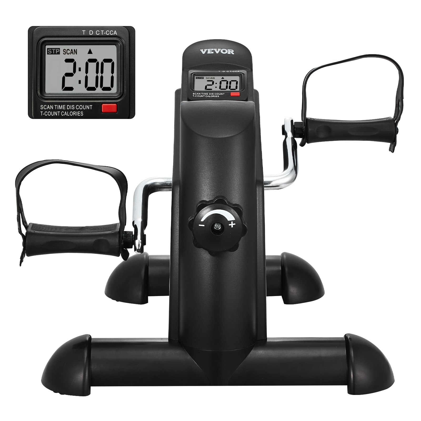 VEVOR Pedal Trainer Leg Trainer Home Trainer for Arm/Leg Training, Pedal Trainer with Multi-Level Resistance for Training, Portable Bicycle Pedal Trainer with LCD Display & Non-Slip Mat