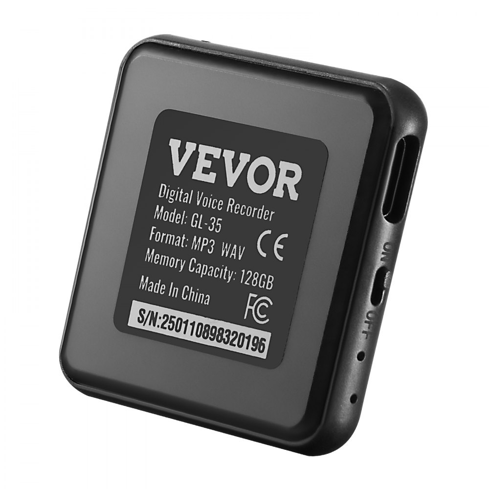 VEVOR Mini Dictation Device, 128 GB, Recording Device with Playback, 8730 Hours Magnetic Voice Recorder, 100 Hours Battery Life, USB-C Audio Recorder MP3 for Lectures, Meetings, Interviews
