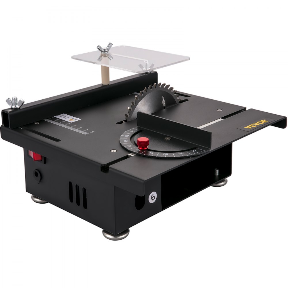VEVOR Mini Sega da Tavolo Multifunzionale, 96 W 4,2 kg Velocità 10000 giri/min Seghe da Banco Elettriche Sollevabili Portatili di Precisione per Materiali in Metallo Tenero, Legno Duro e Plastica