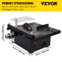 VEVOR Mini Sega da Tavolo Multifunzionale, 96 W 3,7 kg Velocità 10000 giri/min Seghe da Banco Elettriche Sollevabili Portatili di Precisione per Materiali in Metallo Tenero, Legno Duro e Plastica