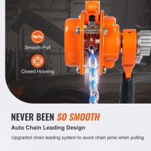 VEVOR Verricello Elettrico Mini Paranco a Catena Manuale Altezza di Sollevamento 1,4m Capacità Carico Max 0,25 Tonnellate Forza di Trazione 140N Paranco a Catena Manuale
