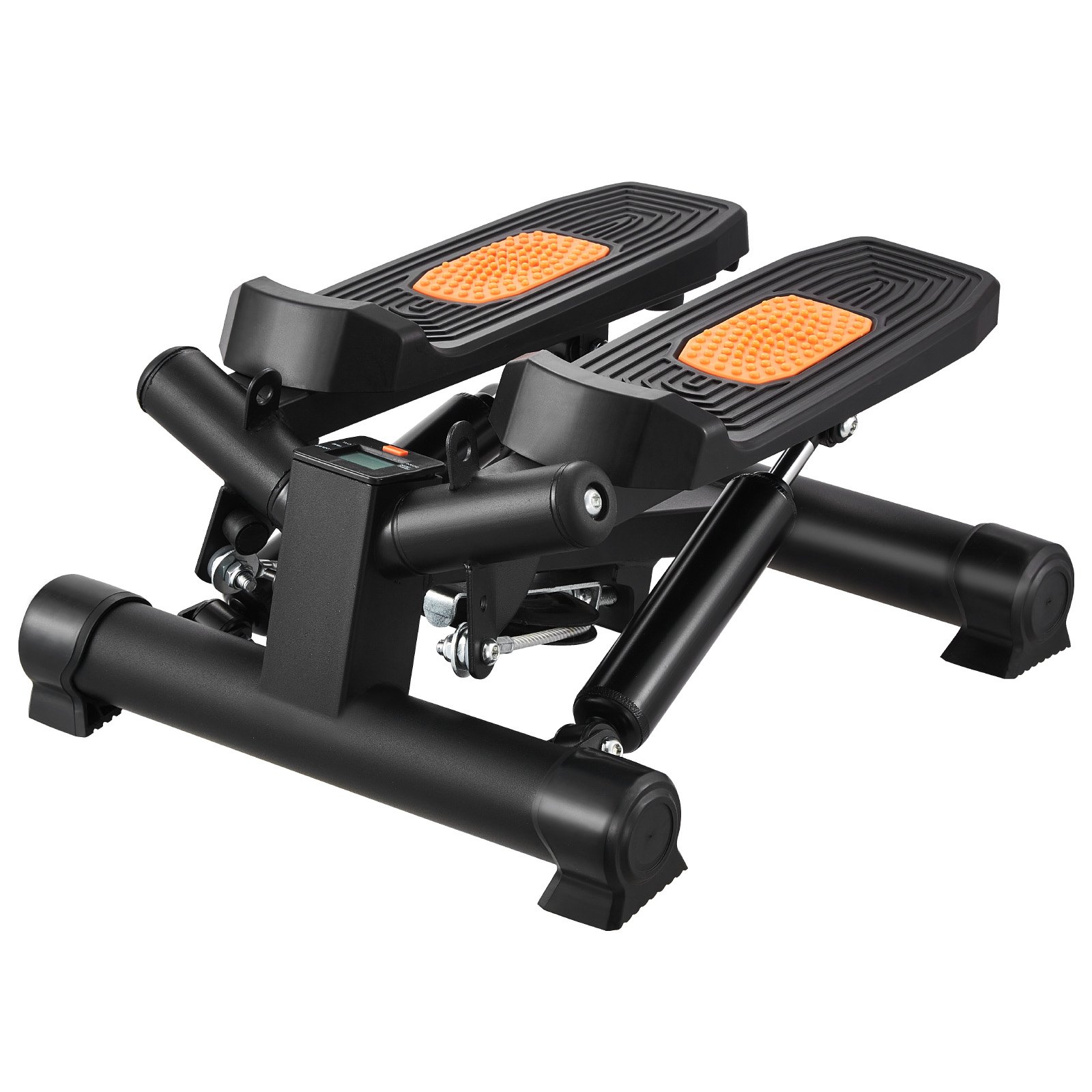 VEVOR Stepper, Mini Stepper per Esercizi a Casa, Stepper Idraulico Fitness Twist con Fasce di Resistenza, Attrezzatura Cardio per Allenamento Corpo, Saliscale con Monitor LCD, Capacità 150 kg Nero