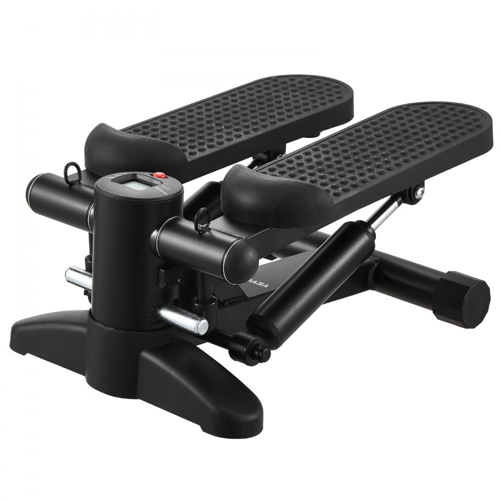 VEVOR Stair Stepper, Mini Stepper, Hydraulic Fitness Stepper with Resistance Bands, Full Body Workout Cardio Device, Stair Climber with LCD Monitor, 150 kg Load Capacity, Black, 180-293 mm
