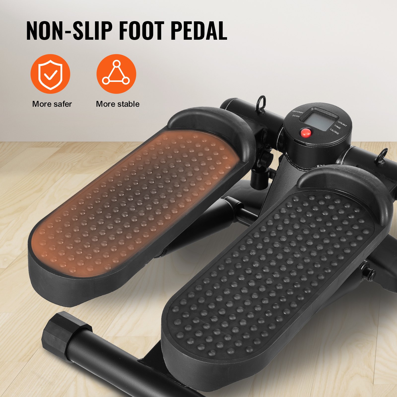 VEVOR Stepper, Mini Stepper per Esercizi a Casa Capacità Carico 150 kg, Stepper Idraulico Fitness Twist con Fasce di Resistenza, Attrezzatura Cardio per Allenamento Corpo, Saliscale con Monitor LCD