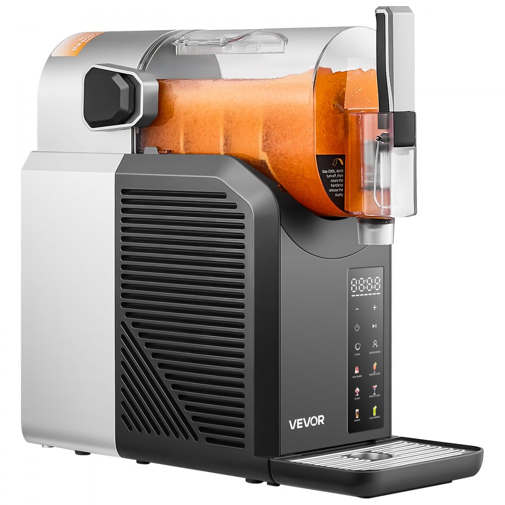 VEVOR Macchina per Bevande Ghiacciate per Casa Capienza ca. 2 Litri, Macchina per Frullato Slush Senza Ghiaccio con Funzione Autopulizia, Macchina per Bevande Fredde in Acciaio Inox 304