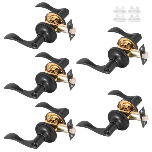 Maniglia Porta Interna Leva Curva 5 Pezzi Camera Da Letto Bagno Manopola Blocco