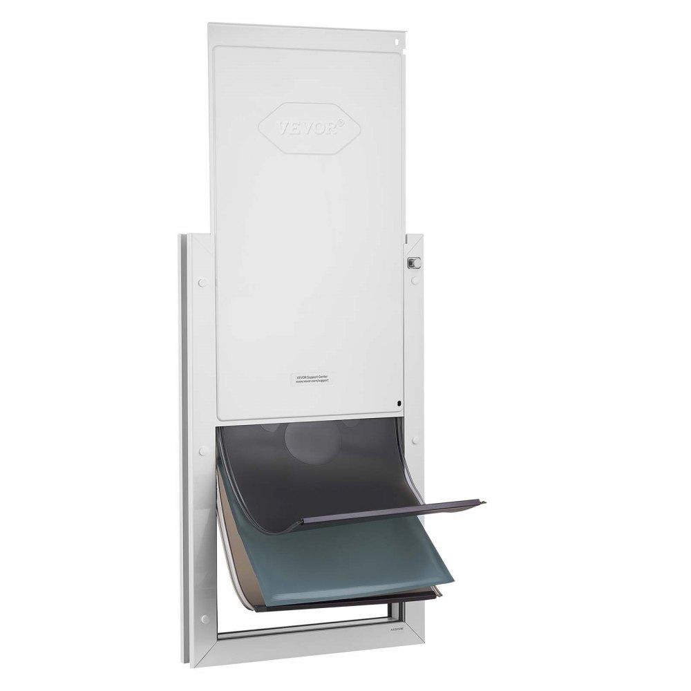VEVOR Gattaiola per Animali Domestici Portina d'Ingresso per Cani Gatti Chiusura Magnetica Pannello di Chiusura Isolato Telaio in Metallo, Porta Entrata Uscita per Cani di Taglia XL, Colore Bianco