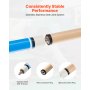 VEVOR Stecca da Biliardo in Legno Acero Canadese da 1473,2 mm con Anello di Collegamento in ABS, 4 Pezzi Stecche per Tavolo da Biliardo Professionale, Bar, Casa, 510 g, 538 g, 566 g, 595 g