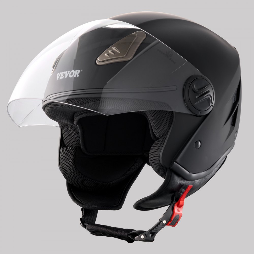VEVOR Casco da Moto, 3/4-Faccia, Casco da Motocross Confortevole, ABS Intelligente da Strada e Casco ad Alta Densità con Slot per Lenti Intercambiabili, per Giovani Adulti, Taglia M