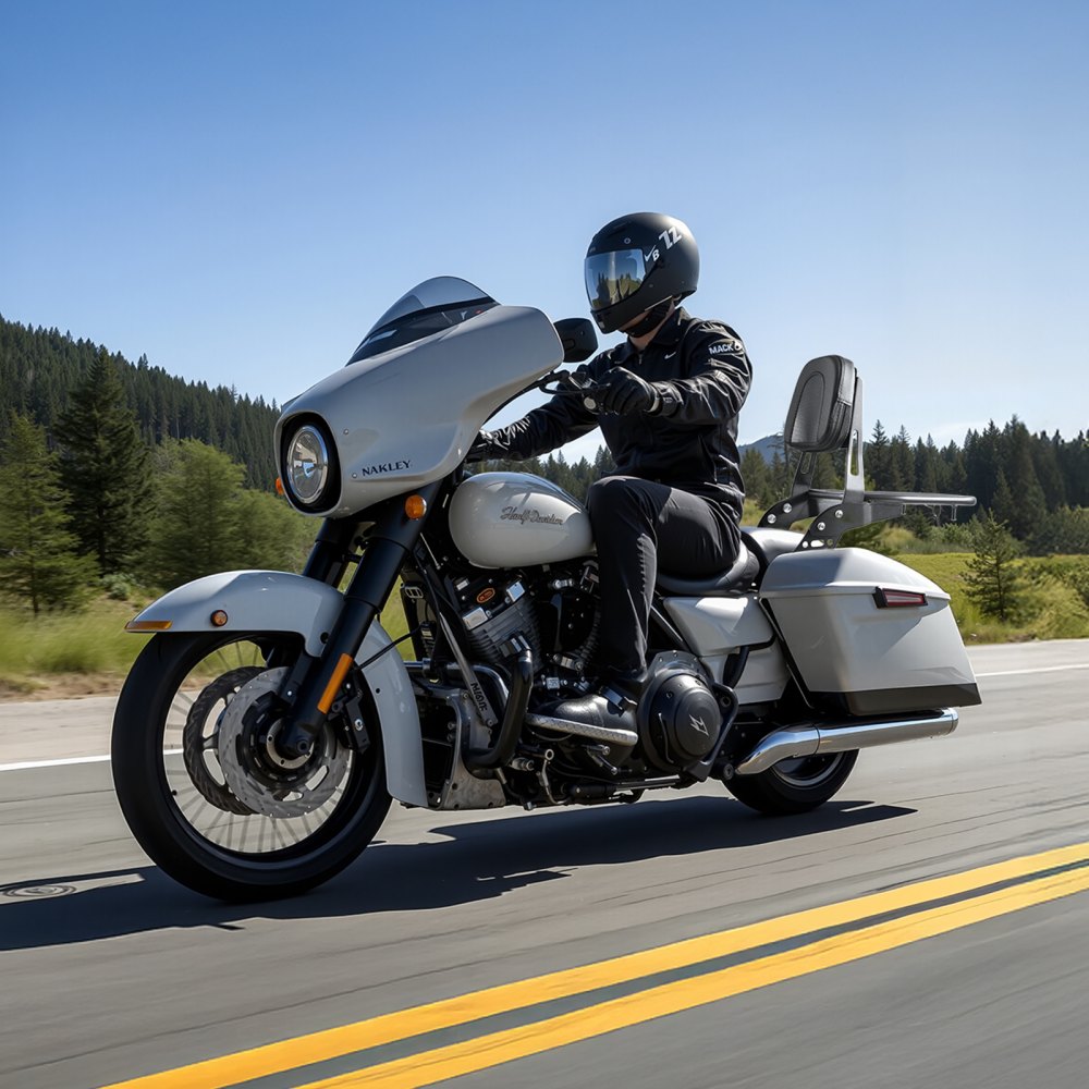 VEVOR Schienale Posteriore Moto Portapacchi, Compatibile con Honda Rebel CMX300 CMX500 2017-2022, Altezza 445mm, Schienale Passeggero Rimovibile, Telaio in Metallo Imbottitura Posteriore in Pelle