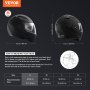 VEVOR Casco da Moto, Smascherato, Casco da Motocross Confortevole, ABS Intelligente da Strada e Casco ad Alta Densità con Slot per Bluetooth e Lenti Intercambiabili, per Giovani Adulti, Taglia S