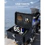 VEVOR Bauletto per Moto Universale 588 x 444 x 348 mm Lega di Alluminio con Fodera in Pelle, Bauletto per Moto Staccabile Impermeabile 65 L con Serratura e Imbottitura per Schienale, Bauletto per Moto