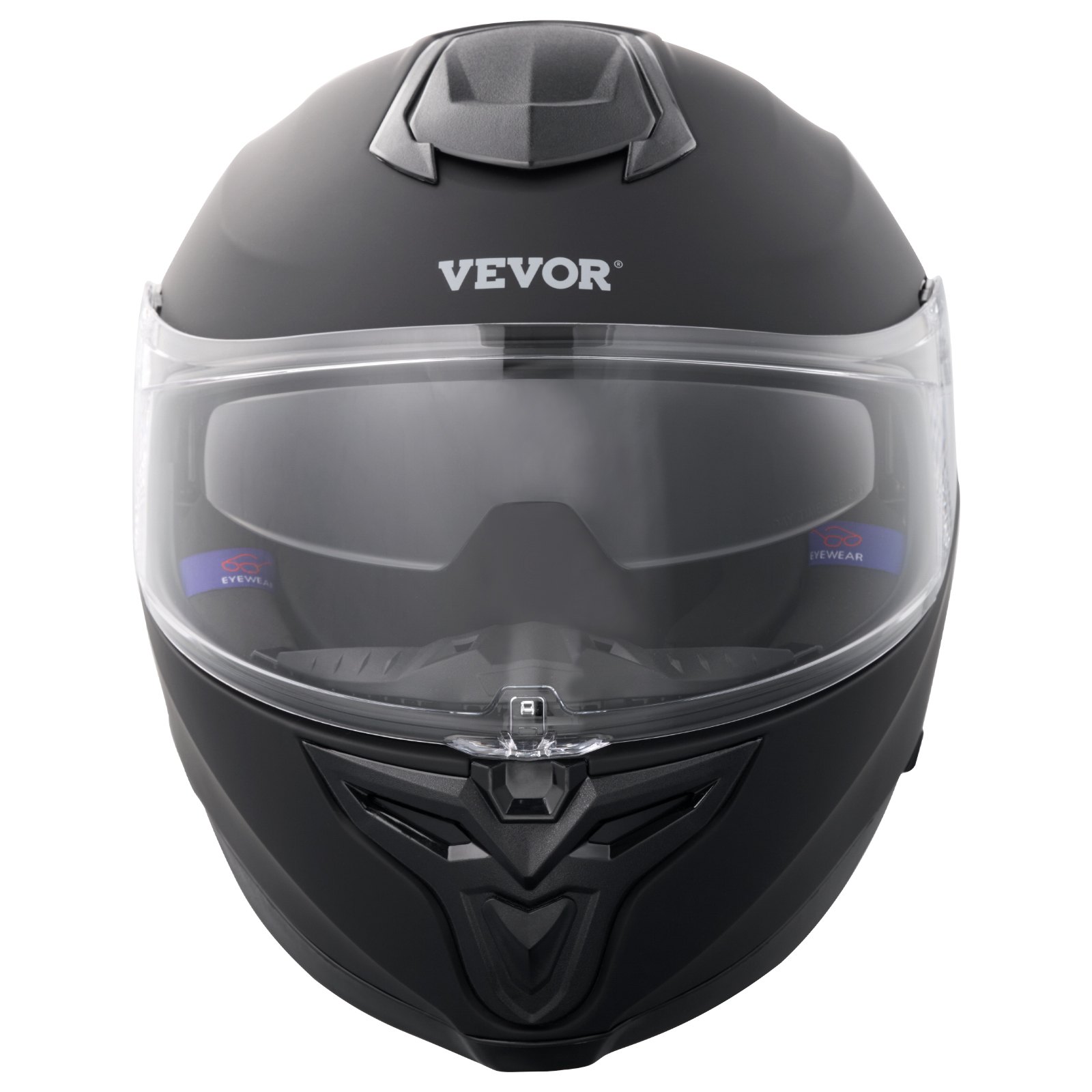 VEVOR Casco da Moto, Integrale, Intelligente Strada ABS Casco ad Alta Densità con Slot per Bluetooth Lenti Intercambiabili, Casco da Motocross Confortevole per Giovani Adulti, Taglia L, Nero