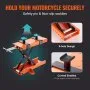 VEVOR Ponte Sollevatore Idraulico a Forbice per Moto da Officina Capacità Max. 500kg Altezza Regolabile 8,9-33,8 cm, Ponte Sollevatore Alzamoto con 2 Selle Antiscivolo da Officina Operazione Idraulica