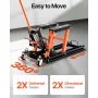 VEVOR Sollevatore Idraulico a Ponte per Moto Bici ATV da Officina Capacità Max. 700kg Altezza Regolabile 12-38,5cm, Sollevatore Alzamoto con Ruote Officina Operazione Idraulica con Perno di Sicurezza