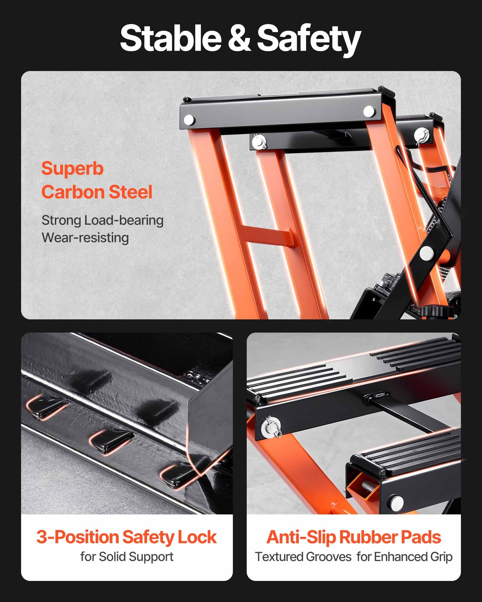 VEVOR Hydraulic Motorcycle Lift, 700 kg Load Capacity, Motorcycle Lift, Motorcycle Platform, Motorcycle Stand, Adjustable 120-385 mm, Motorcycle Lift, Motorcycle Stand for Garage & Outdoor Use