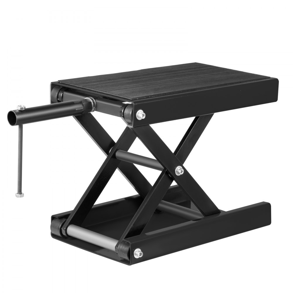 VEVOR Cric per Moto, 1100 Libbre Martinetto a Forbice per Motociclo, Tavolo Elevatore per Motocross, Antiscivolo Colore Nero, Sollevatore a Forbice Cavalletto per Moto da 498,95 kg Altezza Regolabile