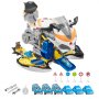 VEVOR Giocattolo Motore per Moto, Giochi Meccanici 25 Pezzi con Parti Rimovibili, Luci e Suoni, Simulazione di Guida e Corsa in Pista, Set Officina Meccanica per Bambini, Colore Giallo