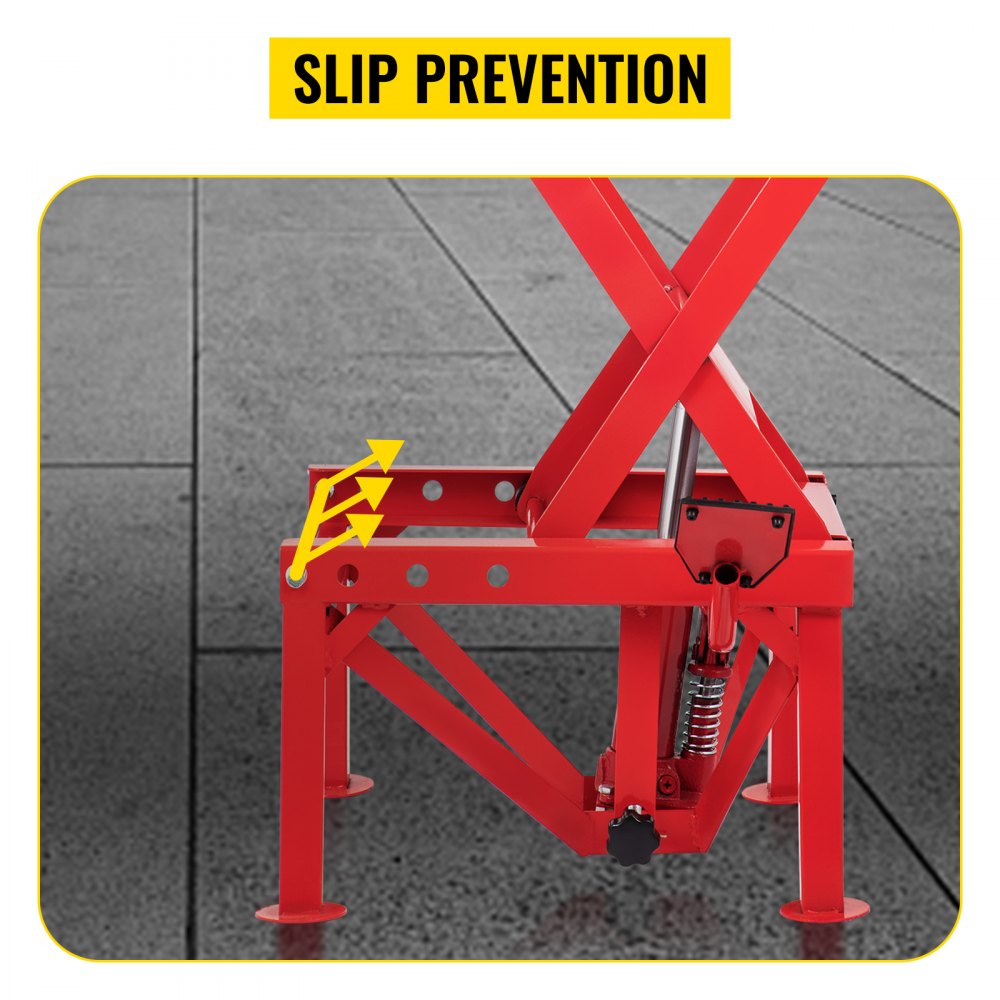 VEVOR Ponte Sollevatore Moto 300 Libre Cavalletto Idraulico in Rosso Moto Sollevatore Idraulico 136,08 kg Cavalletto Alzamoto con Cinghie di Fissaggio e