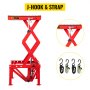 VEVOR Ponte Sollevatore Moto 300 Libre Cavalletto Idraulico in Rosso Moto Sollevatore Idraulico 136,08 kg Cavalletto Alzamoto con Cinghie di Fissaggio e