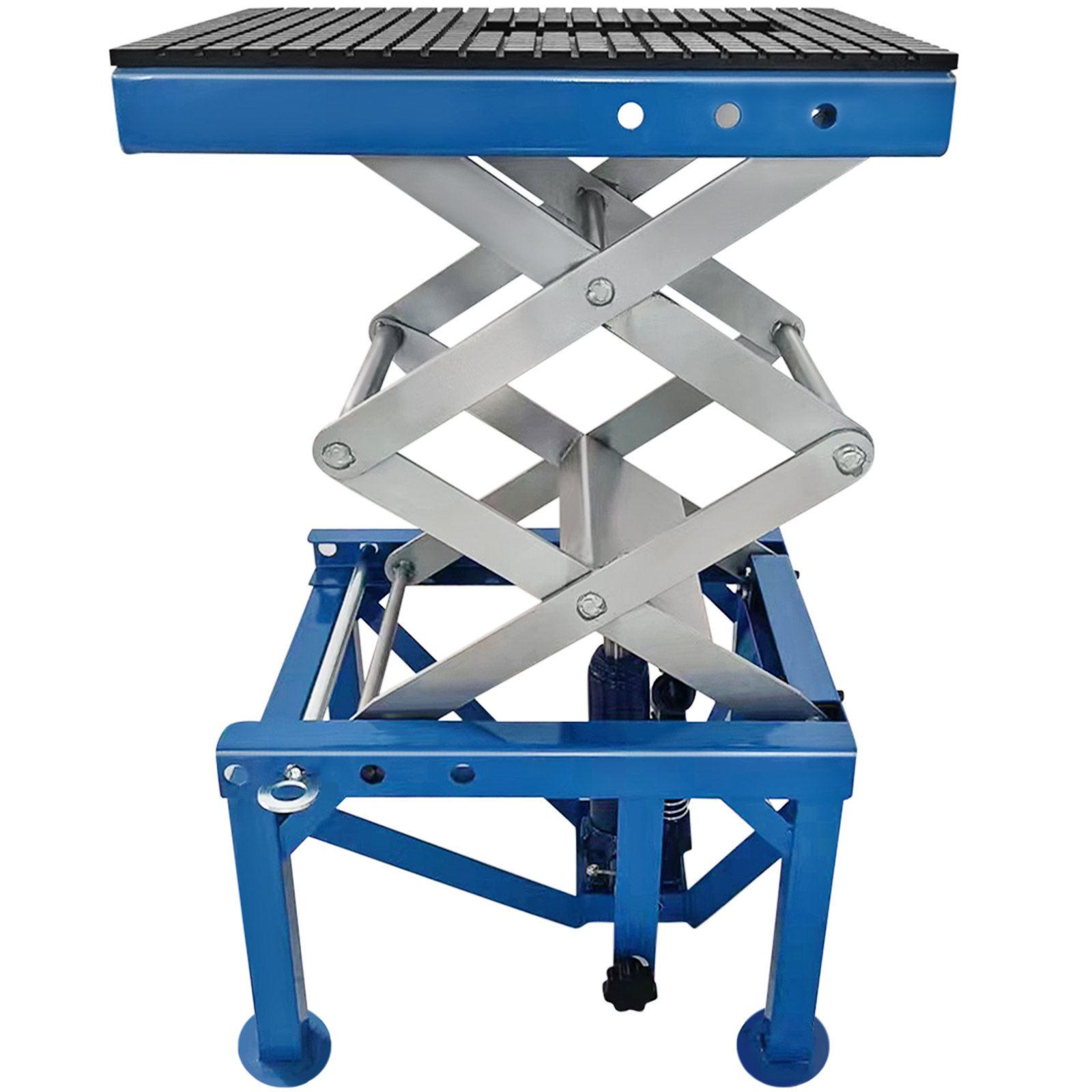 VEVOR Ponte Sollevatore Moto 300 libbre, Cavalletto Idraulico in Blu, Moto Lift Idraulico 136,08 kg, Cavalletto Alzamoto con Cinghie di Fissaggio e  il Telaio a Forbice del Cavalletto