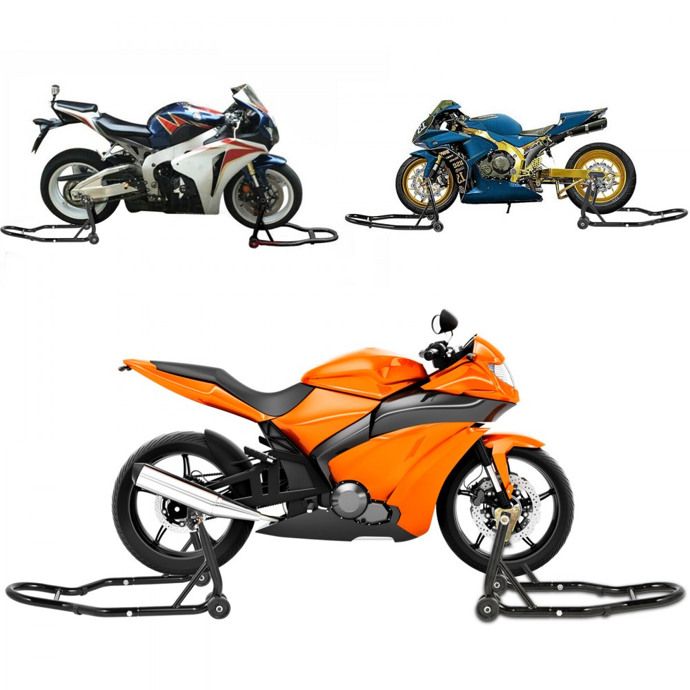 Vevor Cavalletto Alza Solleva Moto Posteriore Con Ruota In Ghisa Portante 300 Kg