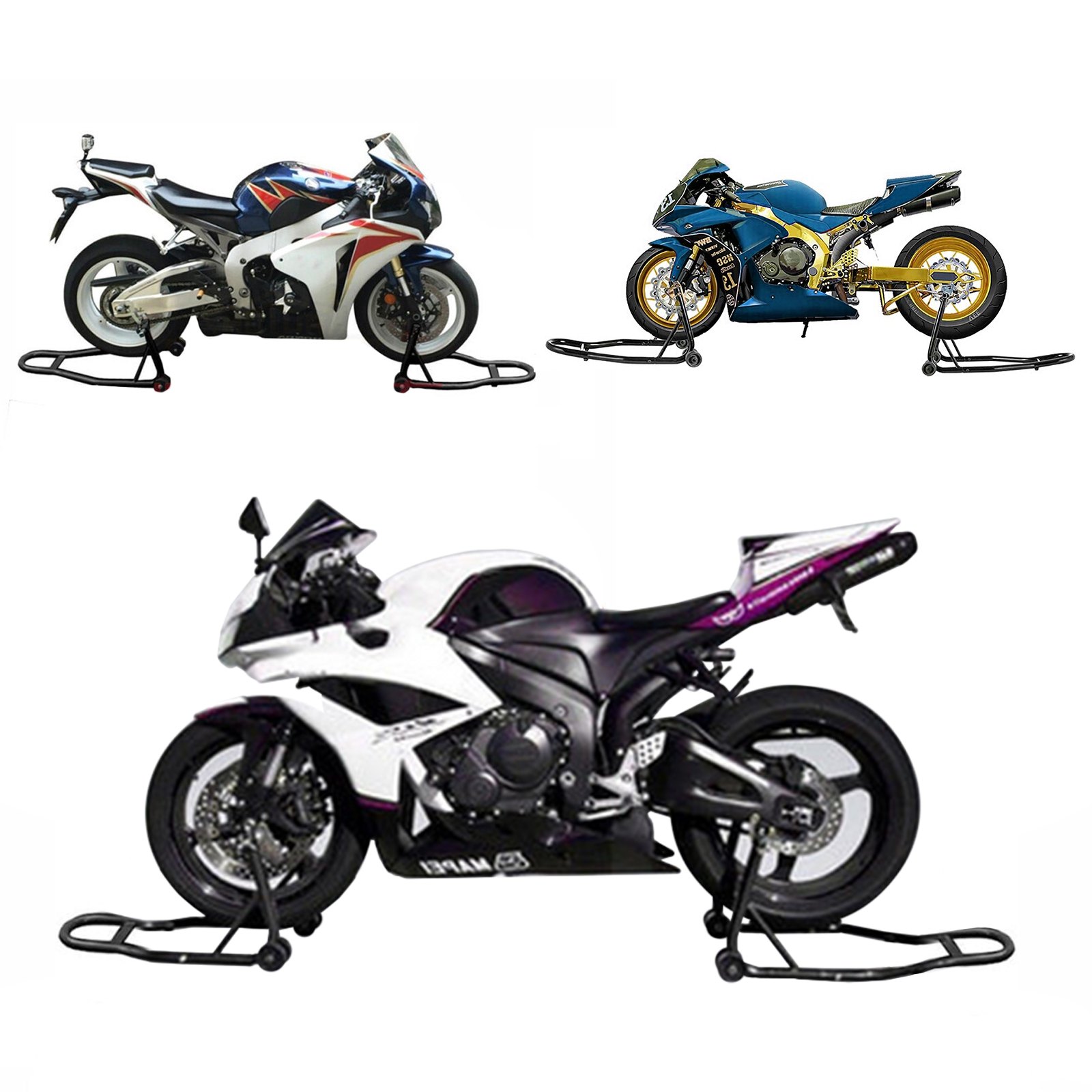 Vevor Cavalletto Alza Solleva Moto Con 4 Ruote In Ghisa 3 Pollici Portante 300kg