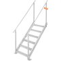 VEVOR Scaletta per Pontile Altezza Regolabile 109-130 cm Scaletta per Pontone Barca 6 Gradini Lega di Alluminio Portata ca. 226 kg con Corrimano Scaletta Antiscivolo Scale per Imbarco Barca Piscina