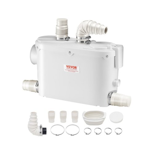VEVOR Pompa Sommersa Pompa Acque Nere Pompa Trituratore Per Scarico Bagno Pompa Maceratrice Sanitaria 500W Prevalenza Max 8M 3 Entrate Per Tubi