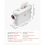 VEVOR Pompa Trituratore per Scarico Bagno Pompa Maceratrice Sanitaria 500W Prevalenza Max. 8m 3 Entrate per Tubi Portata Max. 6600L/h, Pompa Trituratore WC 2900 giri/min Resistente all'Acqua Calda