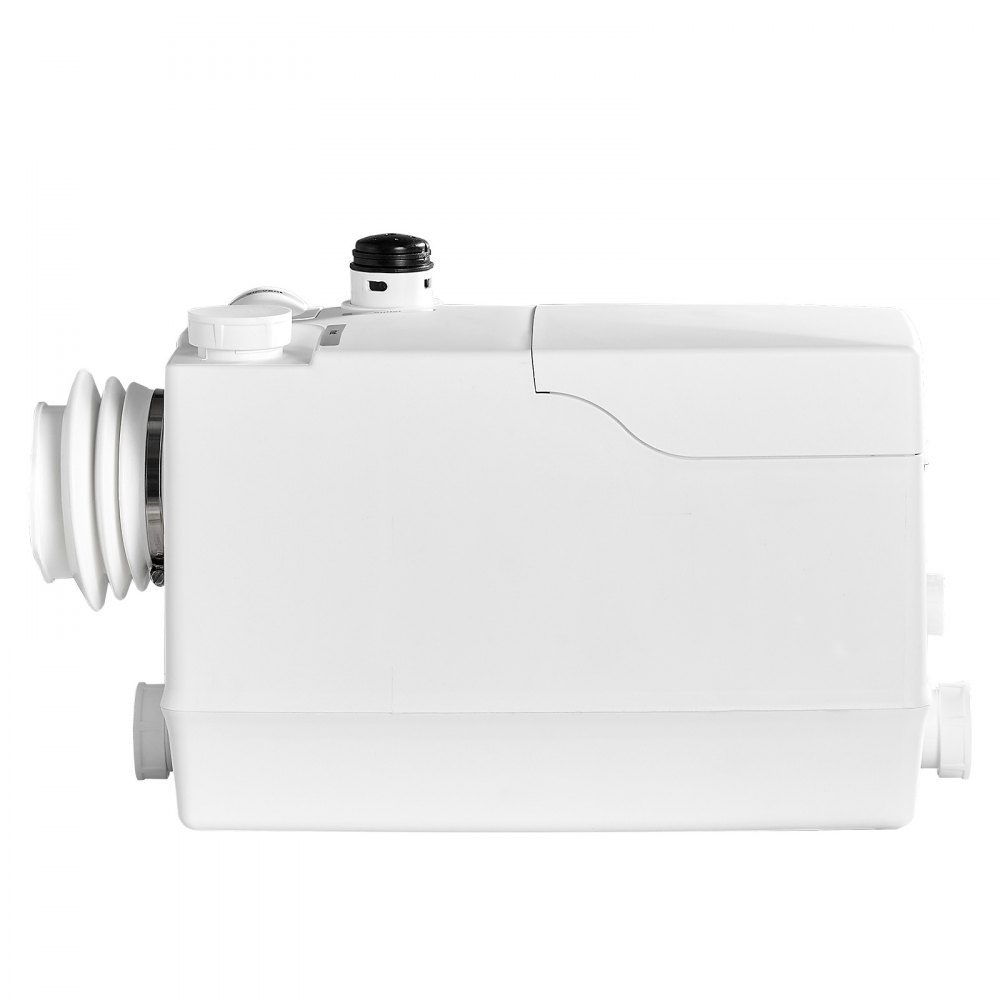 VEVOR Pompa Maceratrice per WC Portata 200L/min Sollevamento Acque Reflue, Maceratore 800 W per Impianti Idraulici Cantica Cucina Bagno Lavanderia Prevalenza 10 m, Attacco Laterale, 4 Ingressi