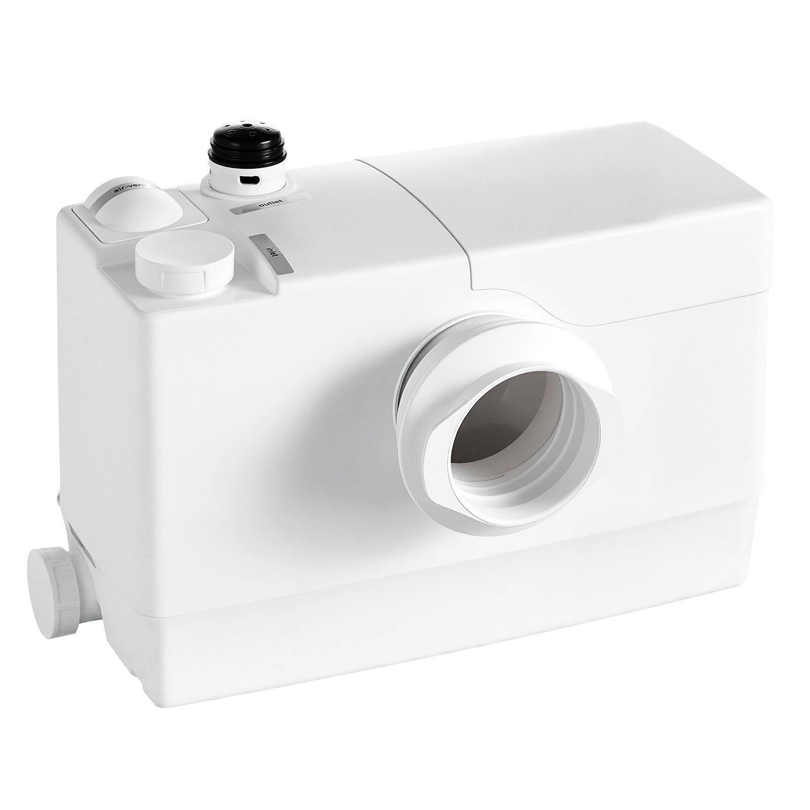 VEVOR Pompa Maceratrice WC Corpo in PP Controllo PCB Intelligente 200L/min, Box Doccia Lavandino da Cucina, Pompa Sanitaria per WC Bagno, Maceratore Lavanderia Lavabo Prevalenza 10 m, 4 Ingressi