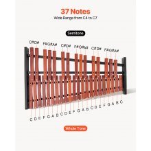 VEVOR Glockenspiel Diatonico Xilofono, 37 Note, Strumento a Percussione Professionale in Legno, con Supporto Regolabile in Altezza 4 Bacchette, Borsa per Trasporto, per Insegnamento Musicale