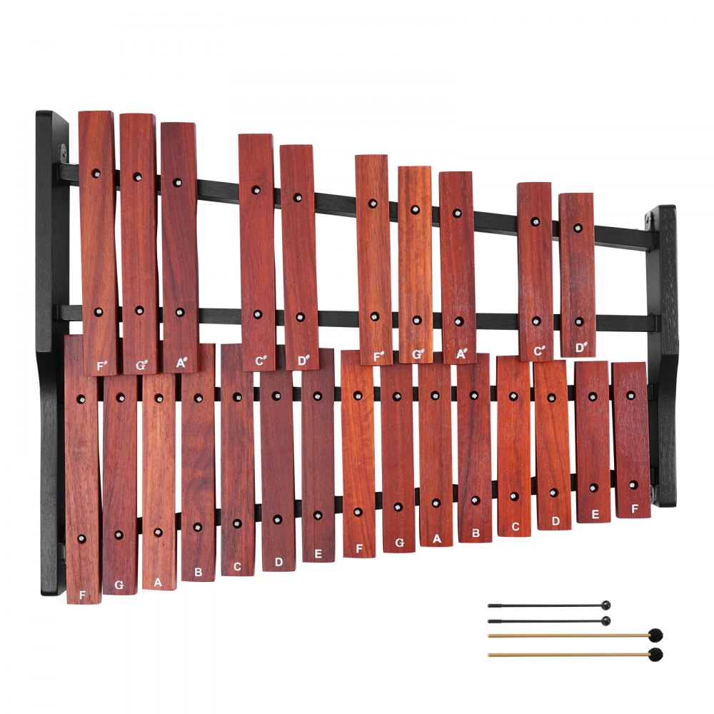 VEVOR Glockenspiel Xilofono, 25 Note, Strumento a Percussione Professionale in Legno, con 4 Bacchette, Borsa per il Trasporto, Kit di Strumenti Musicali Glockenspiel per Principianti