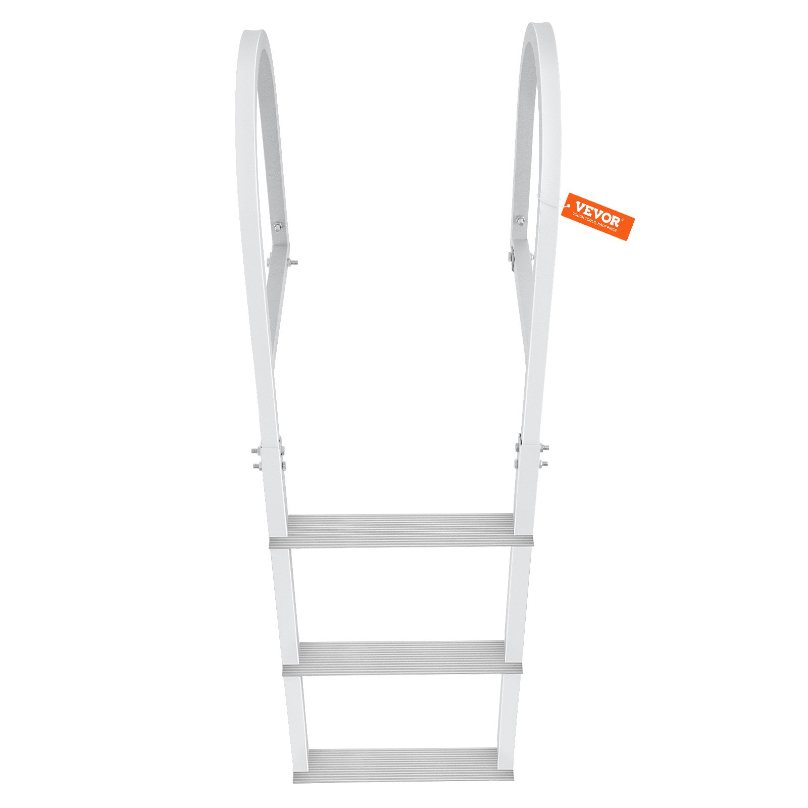 VEVOR Dock Ladder with 3 Removable Steps, 227 kg Load Capacity, Aluminum Alloy Pontoon Boat Ladder with 8 cm Wide Steps and Non-Slip Rubber Mat, for Boarding Ships/Lakes/Swimming Pools