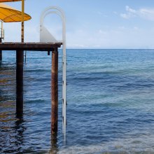 VEVOR Scaletta per Pontile, 5 Gradini Ribaltabili, Capacità di Carico di 350 Libbre, Facile da Installare per Nave/Lago/Piscina/Imbarco Marittimo