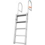 VEVOR Scaletta per Pontile Retrattile 5 Gradini, Portata 158 kg, Scaletta per Barca per Pontone Lega di Alluminio Altezza Regolabile 1700-2005 mm Scaletta Antiscivolo per Barca Piscina