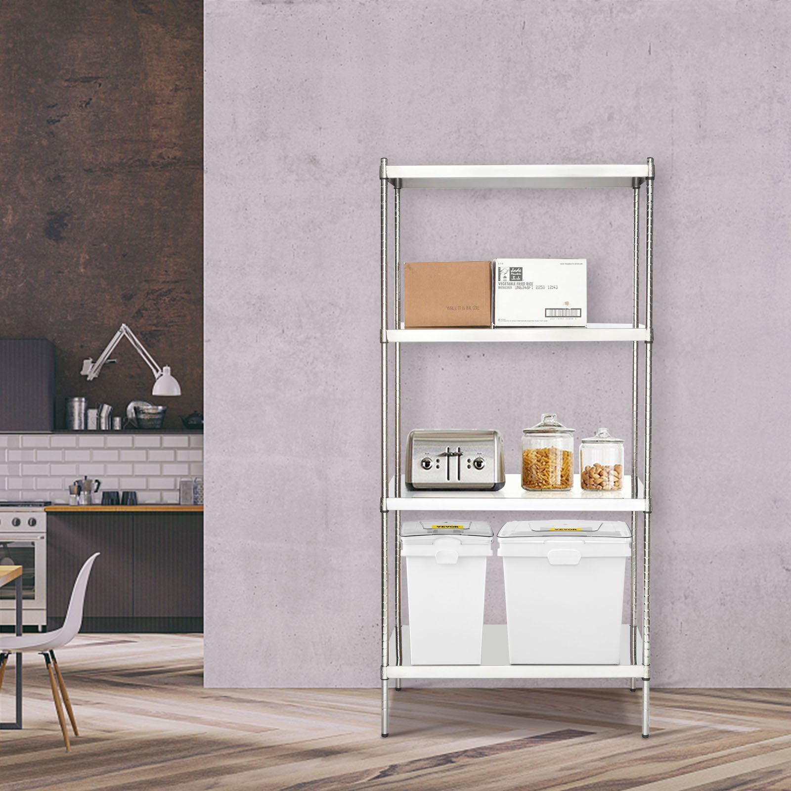 VEVOR Contenitore per Riso o Ingredienti 40L+25L, Scatola di Riso Con 4 Ruote 2 Pezzi, Riso e Alimenti Contenitore Grande Spazio da Conservare in Bianco per Conservare Riso Farina e Prodotti Secchi