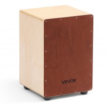 VEVOR Cajon Box Drum, Con Cordiere Rullanti Interni, Scatola di Percussioni in Legno Leggera, Strumento Musicale Portatile a Tamburo in Legno di Betulla con Piedini in Silicone, 255 x 255 x 380 mm