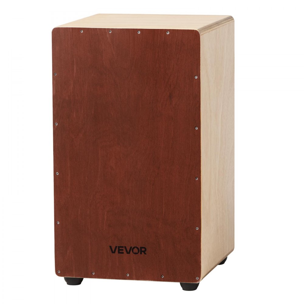 VEVOR Cajon Box Drum, Con Cordiere Rullanti Interni, Scatola di Percussioni in Legno Leggera, Strumento Musicale Portatile a Tamburo in Legno di Betulla con Piedini in Silicone, 305 x 305 x 508 mm