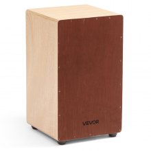 VEVOR Cajon Box Drum, Con Cordiere Rullanti Interni, Scatola di Percussioni in Legno Leggera, Strumento Musicale Portatile a Tamburo in Legno di Betulla con Piedini in Silicone, 305 x 305 x 508 mm