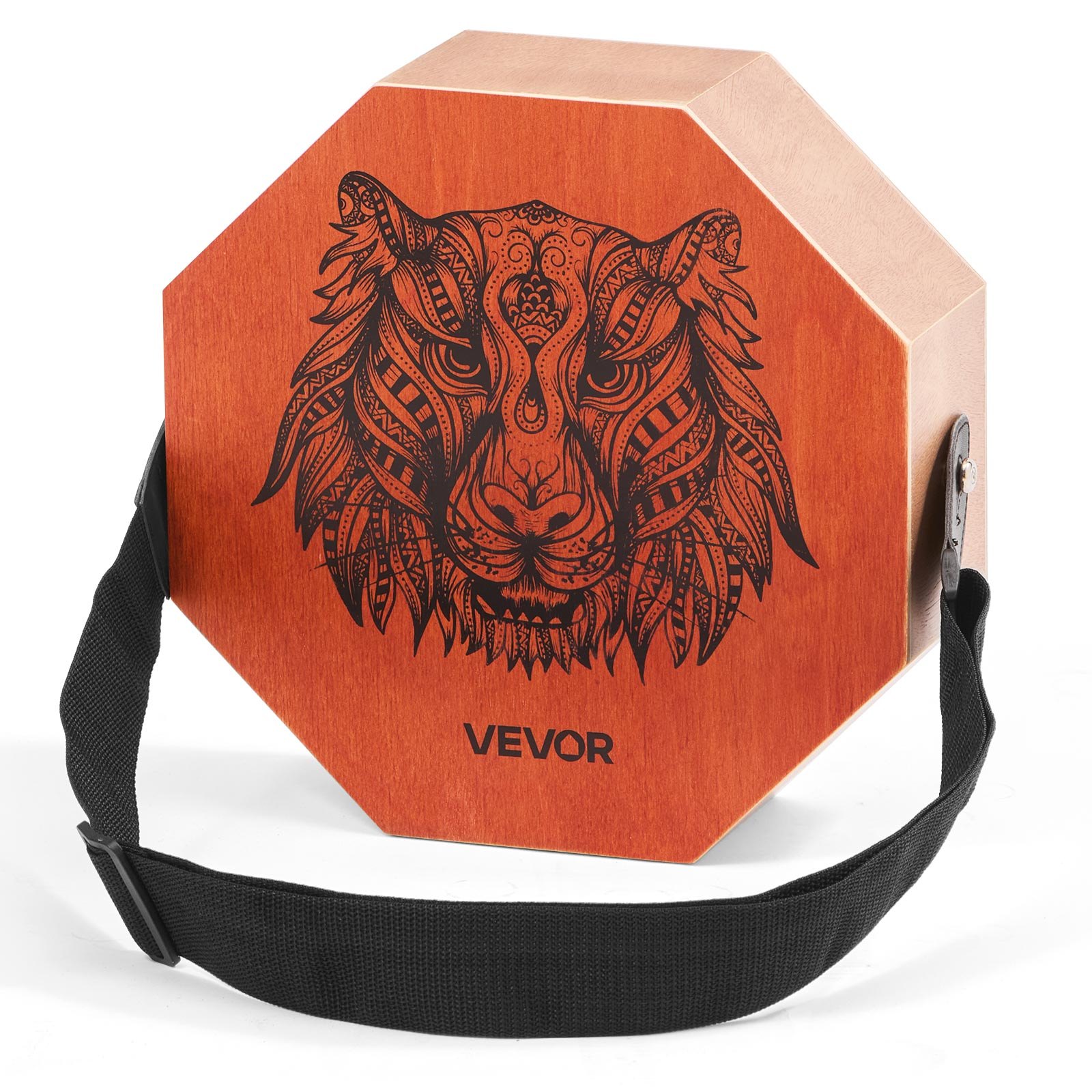 VEVOR Cajon Box Drum Unico, Con Corde per Chitarra Interne, Scatola di Percussioni in Legno Portatile, Strumento Musicale Portatile in Legno di Betulla con Tracolla Regolabile, 295 x 295 x 100 mm