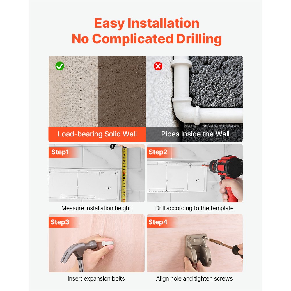 VEVOR Sedile per Doccia Pieghevole da Parete Carico 100 kg, Sgabello da Doccia Ribaltabile Salvaspazio da 317 mm, Sedile da Muro in PP con Telaio in Lega di Alluminio per Adulti Anziani e Disabili