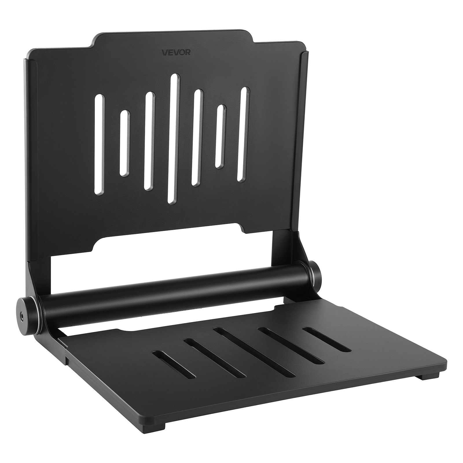 VEVOR Sedile Doccia Pieghevole da Parete 452 mm, Sgabello Doccia Ribaltabile con Schienale di Supporto Carico Max 180 kg, Sedile da Bagno in Plastica con Struttura in Acciaio Inox per Adulti e Anziani