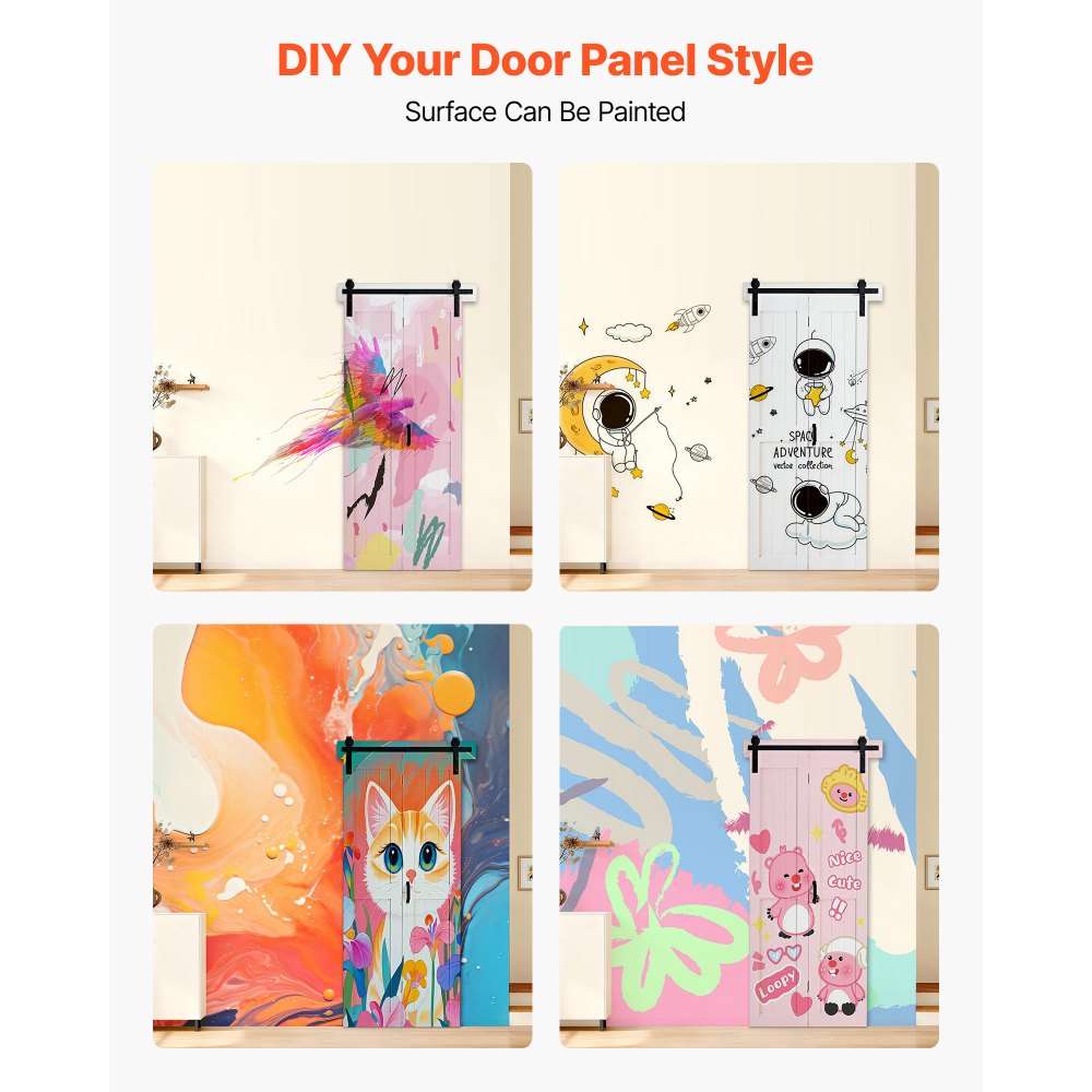 VEVOR Kit Porte Libro e Soffietto da 914 x 2134 x 35 mm, in MDF per Armadio con Kit Ferramenta, Design Salvaspazio con Telaio a H, Assemblaggio Autonomo per Camera da Letto, Guardaroba, Bianco