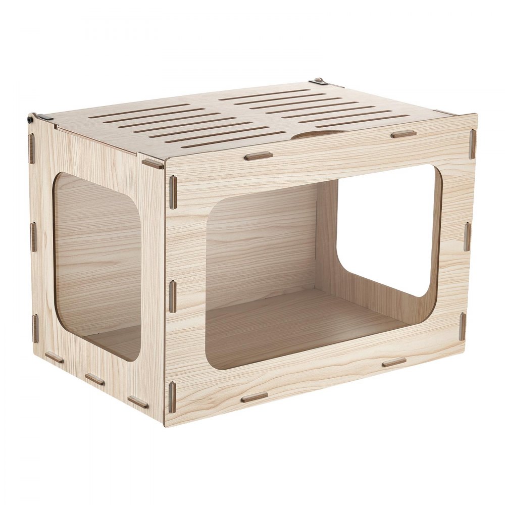 VEVOR Habitat per Criceti in Legno 605 x 405 x 405 mm con Visuale a 270°, Gabbia per Piccoli Animali a Prova di Rosicchiamento con Coperchio Apribile, per Siriani Nani Porcellini d'India e Serpenti